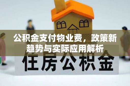 新干公积金支付物业费，政策新趋势与实际应用解析