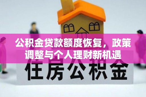 新干公积金贷款额度恢复，政策调整与个人理财新机遇