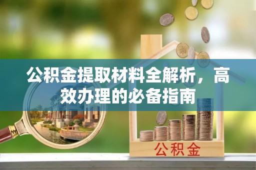 新干公积金提取材料全解析，高效办理的必备指南