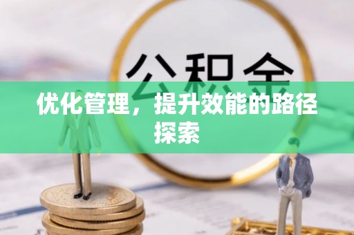 新干优化管理，提升效能的路径探索