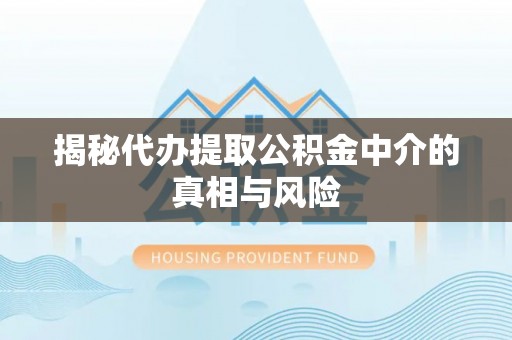 新干揭秘代办提取公积金中介的真相与风险