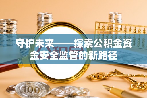 新干守护未来——探索公积金资金安全监管的新路径