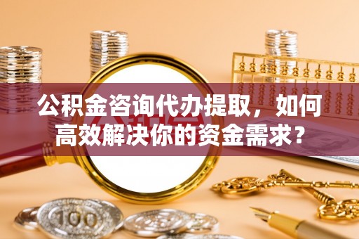 新干公积金咨询代办提取，如何高效解决你的资金需求？