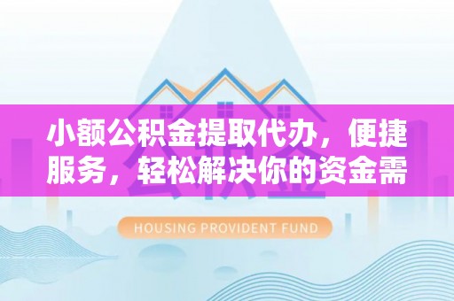 新干小额公积金提取代办，便捷服务，轻松解决你的资金需求