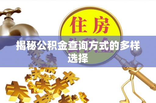 新干揭秘公积金查询方式的多样选择