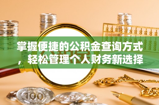 新干掌握便捷的公积金查询方式，轻松管理个人财务新选择