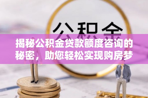 新干揭秘公积金贷款额度咨询的秘密，助您轻松实现购房梦想