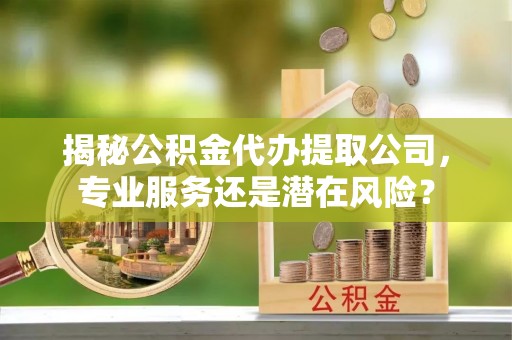 新干揭秘公积金代办提取公司，专业服务还是潜在风险？